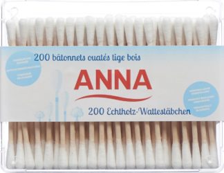 ANNA Wattestäbchen Holz 200 Stk
