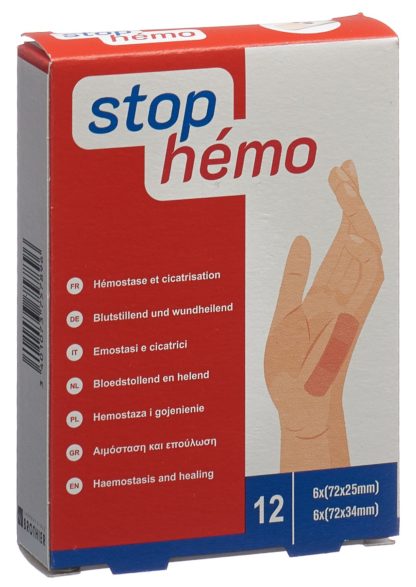 STOP HEMO Pflaster hämostat steril ass 12 Stk – Bild 2