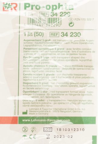 PRO OPHTA S Augenverband L durchsichtig