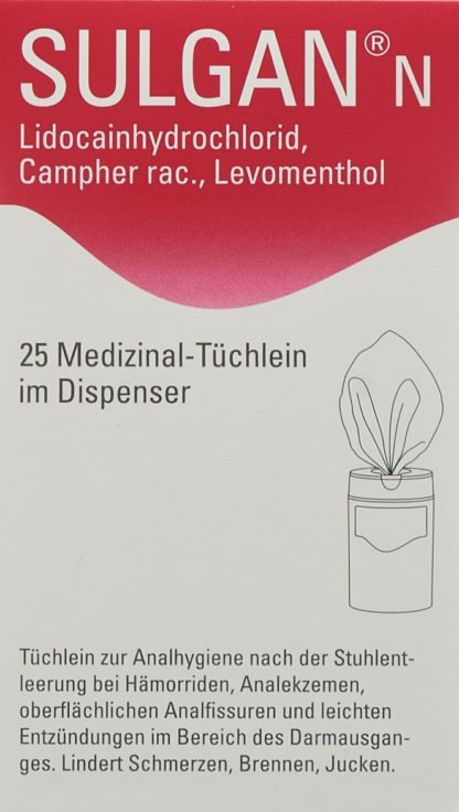SULGAN-N Medizinal-Tüchlein in Dispenser 25 Stk