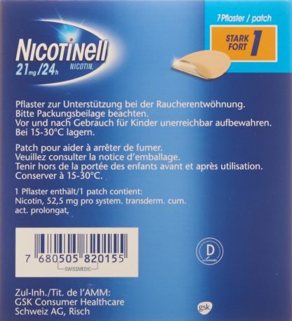 NICOTINELL 1 stark Matrixpfl 21 mg/24h 7 Stk – Bild 2
