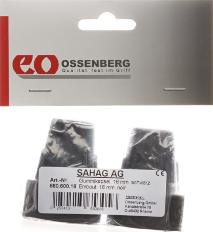 SAHAG Krückenkapseln 16mm schwarz (#) 1 Paar