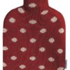 SÄNGER Wärmflasche 2l Strickbezug rot Punkte – Bild 3