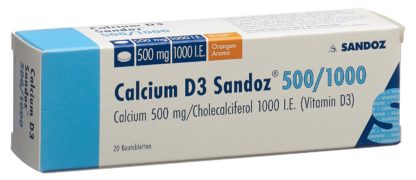 CALCIUM D3 Sandoz Kautabl 500/1000 20 Stk – Bild 3