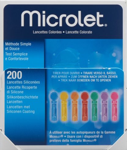MICROLET Lanzetten farbig 200 Stk
