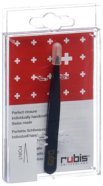 RUBIS Pinzette spitz schwarz Inox – Bild 2
