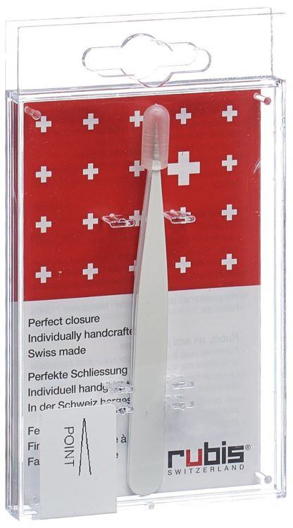 RUBIS Pinzette spitz weiss Inox – Bild 2