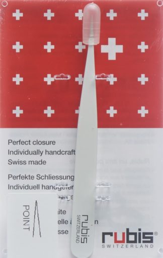 RUBIS Pinzette spitz weiss Inox