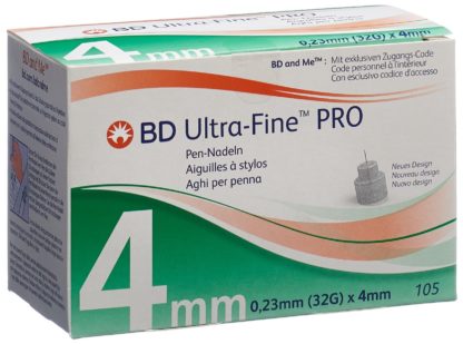 BD ULTRA-FINE PRO Pen Nadel 32G 0.23x4mm 105 Stk – Bild 2