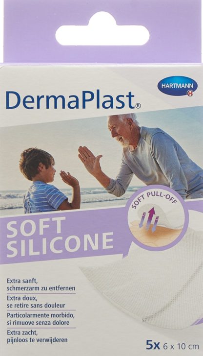 DERMAPLAST Soft Silicone 6x10cm 5 Stk