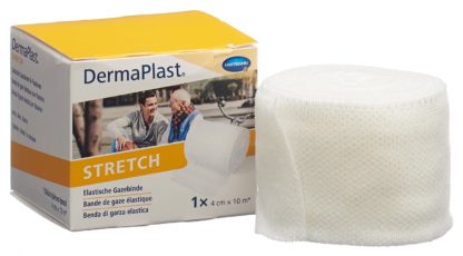 DERMAPLAST STRETCH Gazebinde 4cmx10m weiss – Bild 3