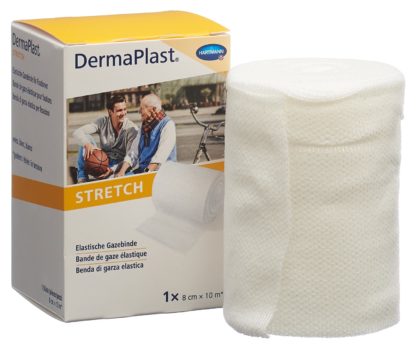DERMAPLAST STRETCH Gazebinde 8cmx10m weiss – Bild 3