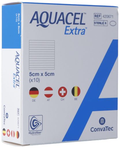 AQUACEL EXTRA Hydrofiber Verband 5x5cm 10 Stk – Bild 2