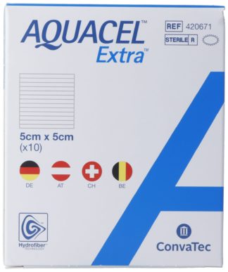 AQUACEL EXTRA Hydrofiber Verband 5x5cm 10 Stk