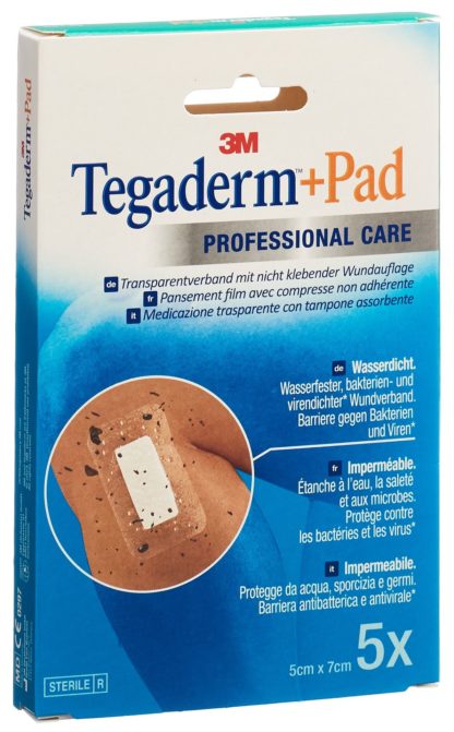 3M TEGADERM+PAD 5x7cm Wundkissen 2.5x4cm (n) 5 Stk – Bild 2