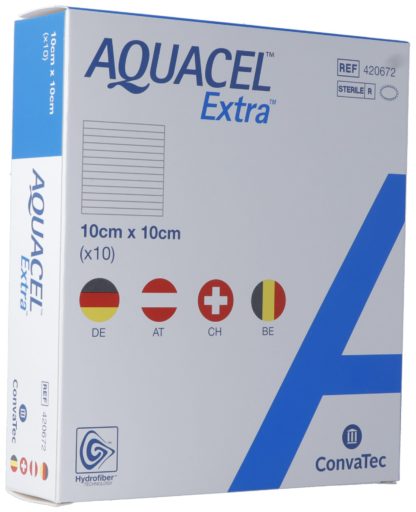 AQUACEL EXTRA Hydrofiber Verband 10x10cm 10 Stk – Bild 2