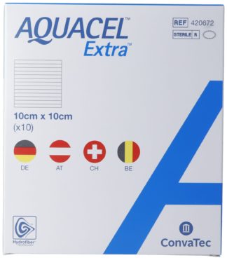 AQUACEL EXTRA Hydrofiber Verband 10x10cm 10 Stk