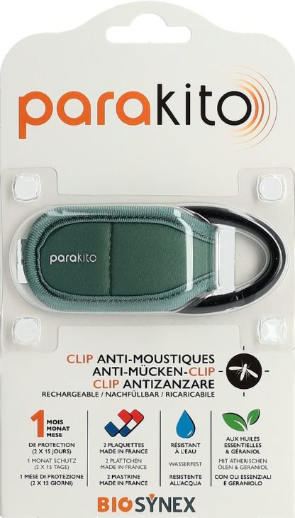 PARAKITO Klipps für Kinderwagen Rucksack kaki