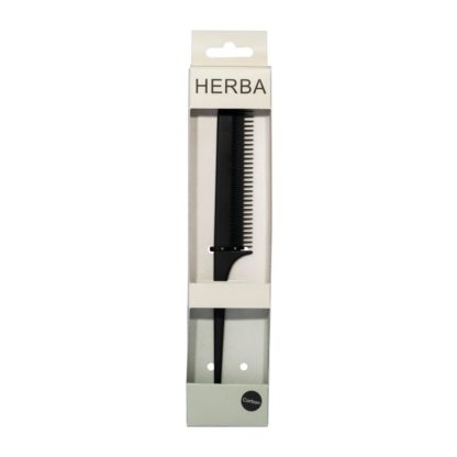 HERBA Carbon Stielkamm fein gezahnt schwarz
