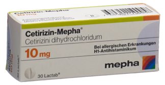 CETIRIZIN Mepha Lactab 10 mg 30 Stk