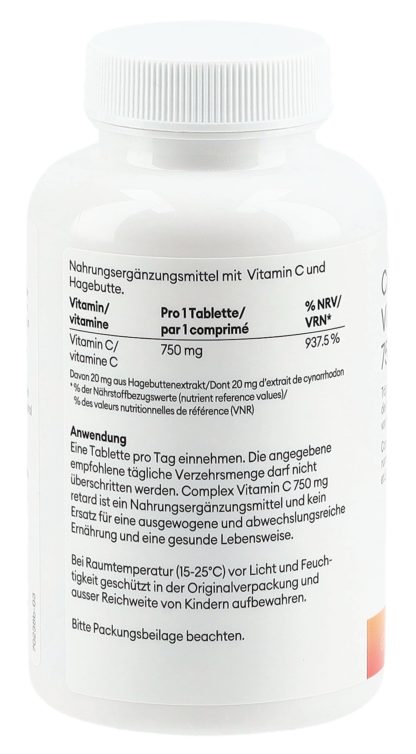 COMPLEX Vitamin C retard Tabl 750 mg Ds 90 Stk – Bild 8