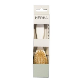 HERBA Babybürste mit Kamm Wildschweinborsten weiss