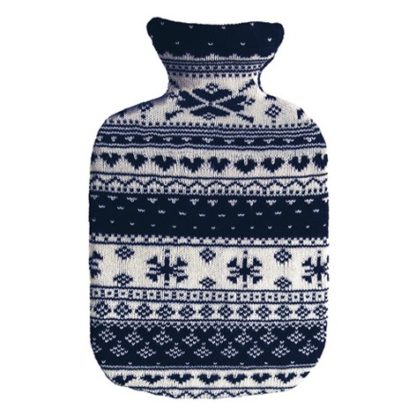 SÄNGER Wärmflasche 2l Strickbezug blau Norweger – Bild 2