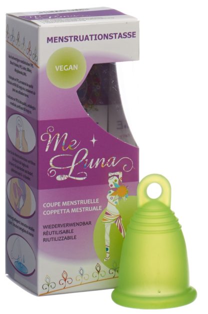 ME LUNA Menstruationstasse Classic S Ring Grün – Bild 3