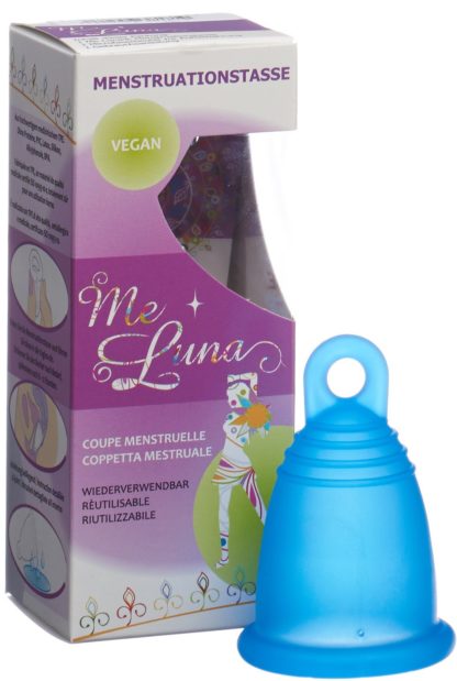 ME LUNA Menstruationstasse Classic L Ring Blau – Bild 3