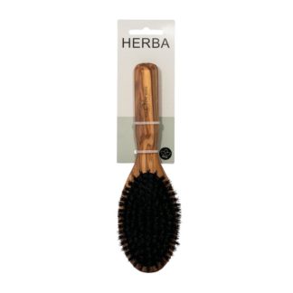 HERBA Olivenholzbürste Wildschweinbo Pneum oval