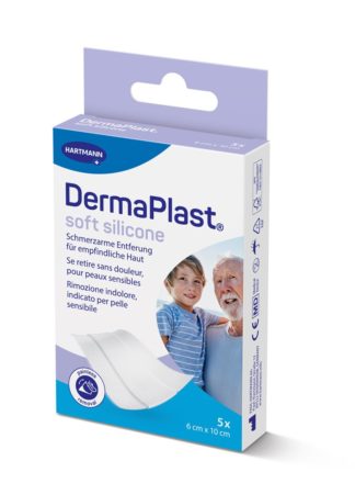 DERMAPLAST Soft Silicone 6x10cm 5 Stk