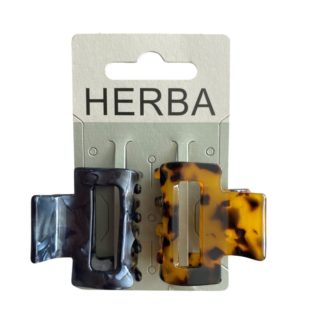 HERBA Klammer 4cm eckig Acetat braun schw 2 Stk