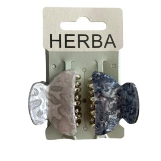 HERBA Klammer 4cm Acetat hellgrau grau 2 Stk