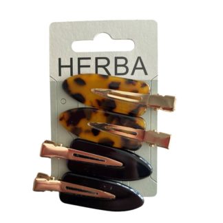 HERBA Clips Pin Curl 5.5cm Acetat braun schw 4 Stk