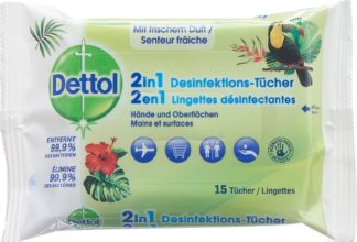 DETTOL 2in1 Desinfektions-Tücher 15 Stk