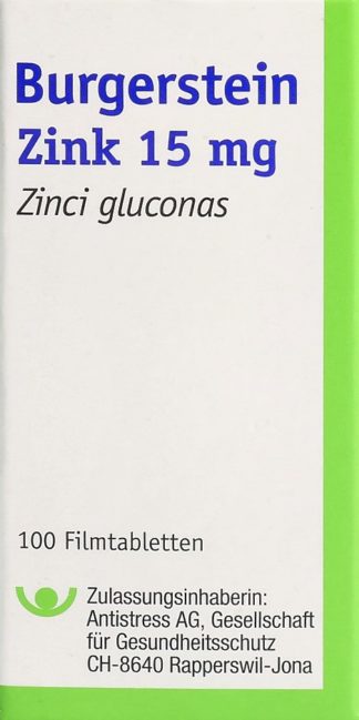 BURGERSTEIN Zink Filmtabl 15 mg Ds 100 Stk