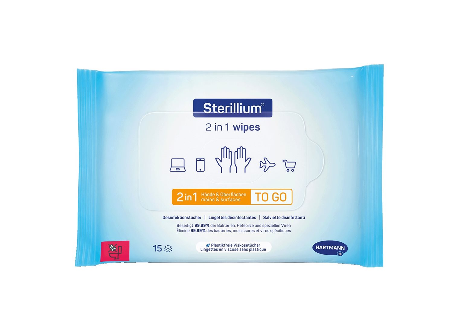STERILLIUM 2in1 Wipes 15 Stk – Bild 2