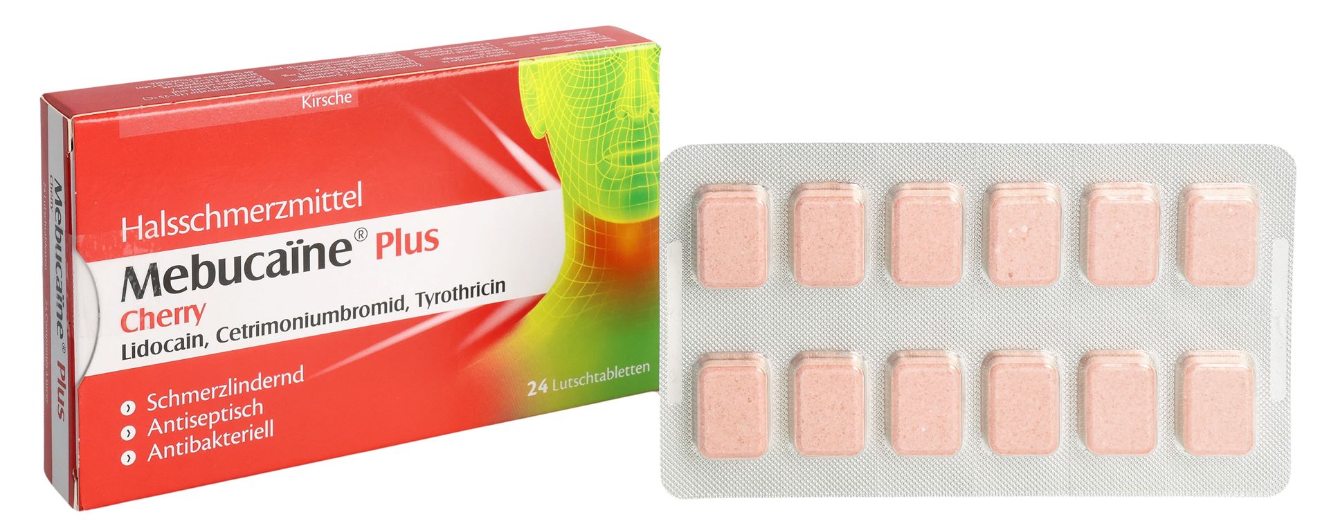 MEBUCAÏNE Plus Cherry Lutschtabl 24 Stk – Bild 5