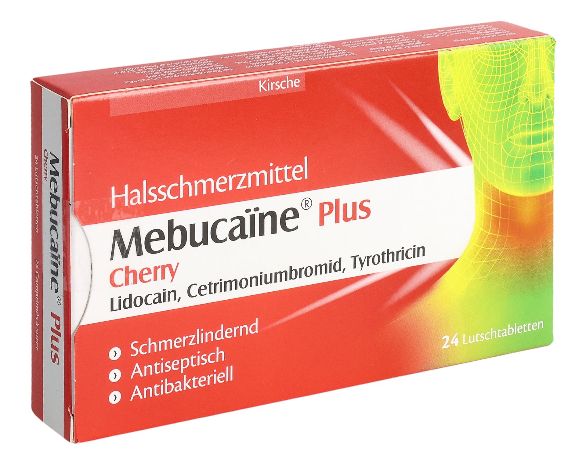 MEBUCAÏNE Plus Cherry Lutschtabl 24 Stk – Bild 3