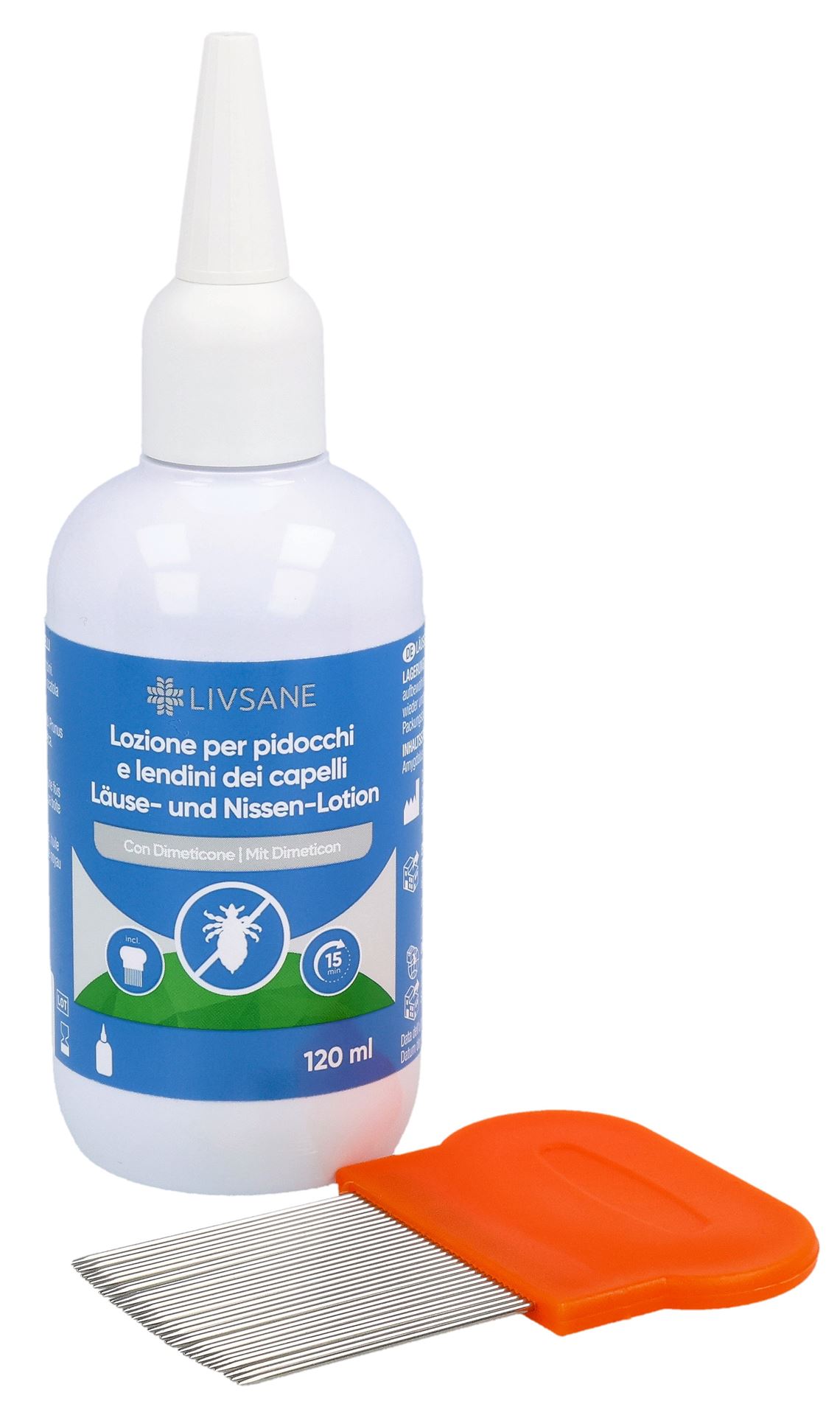 LIVSANE Läuse- & Nissen-Lot Dimetic Kamm Fl 120 ml – Bild 4
