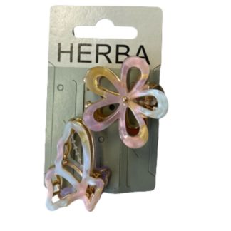 HERBA Haarkla Metall/Acetat 4cm Blu&Schmett 2 Stk