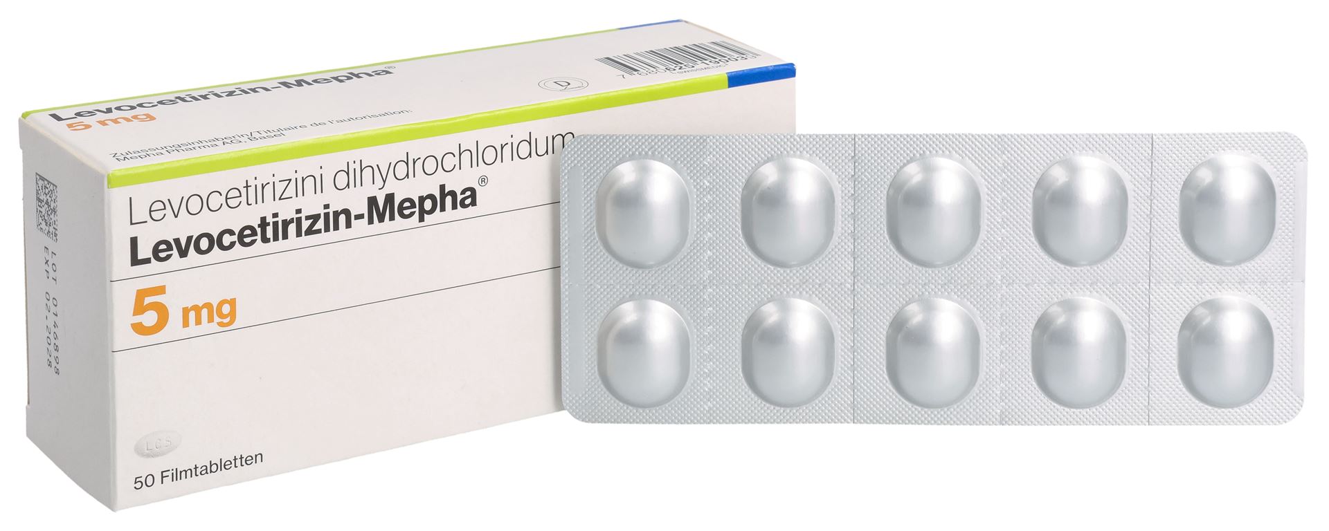 LEVOCETIRIZIN Mepha Lactab 5 mg 50 Stk – Bild 5
