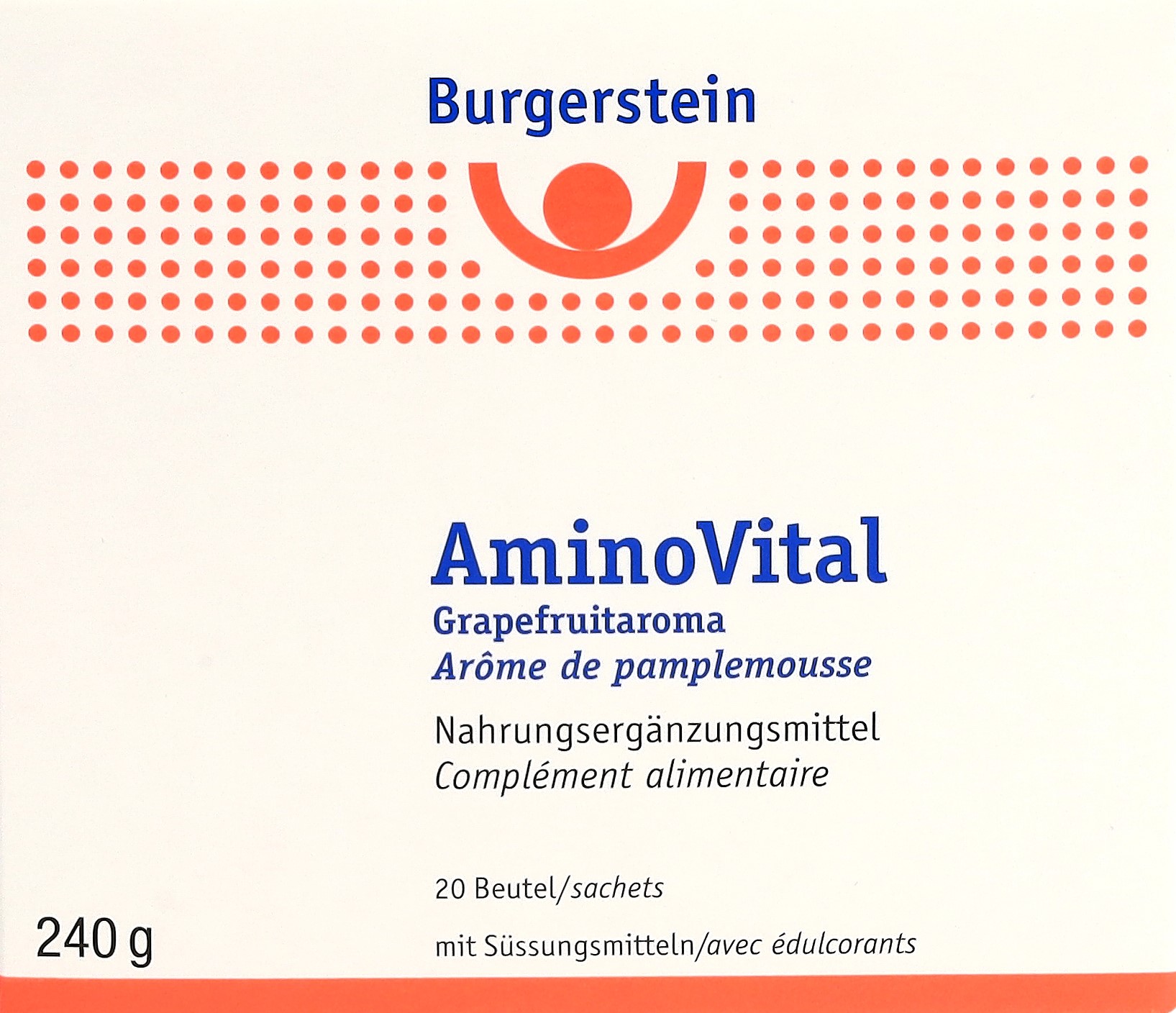 BURGERSTEIN Aminovital Plv Grapefruit 20 Stk