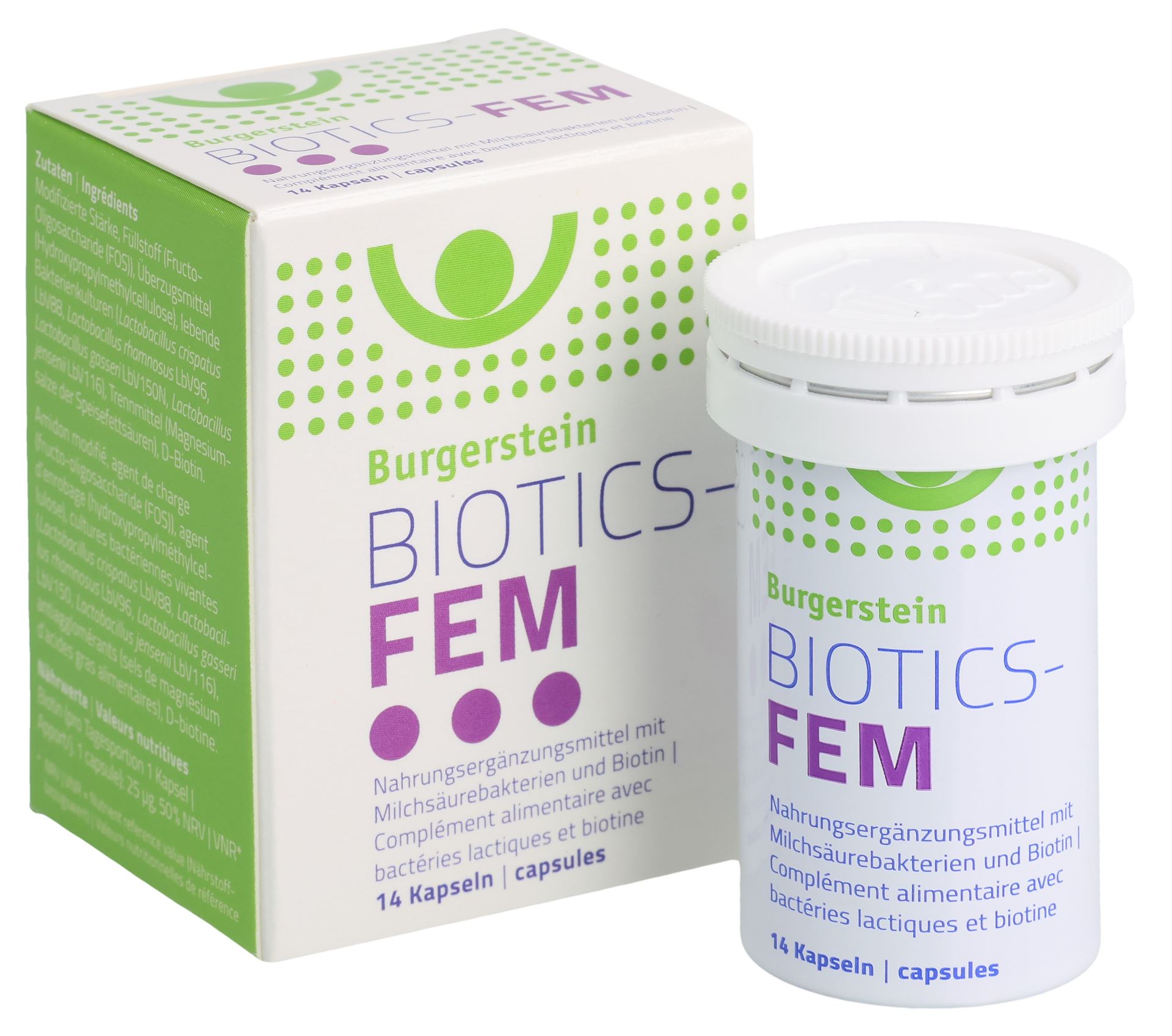 BURGERSTEIN Biotics-FEM Kaps 14 Stk – Bild 3