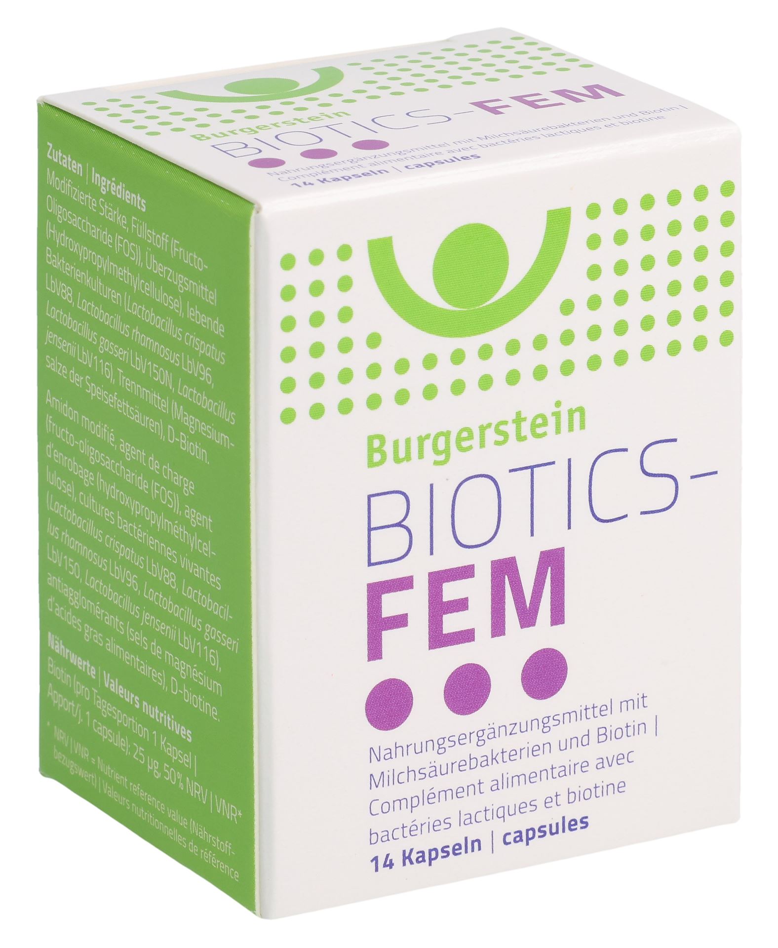 BURGERSTEIN Biotics-FEM Kaps 14 Stk – Bild 2