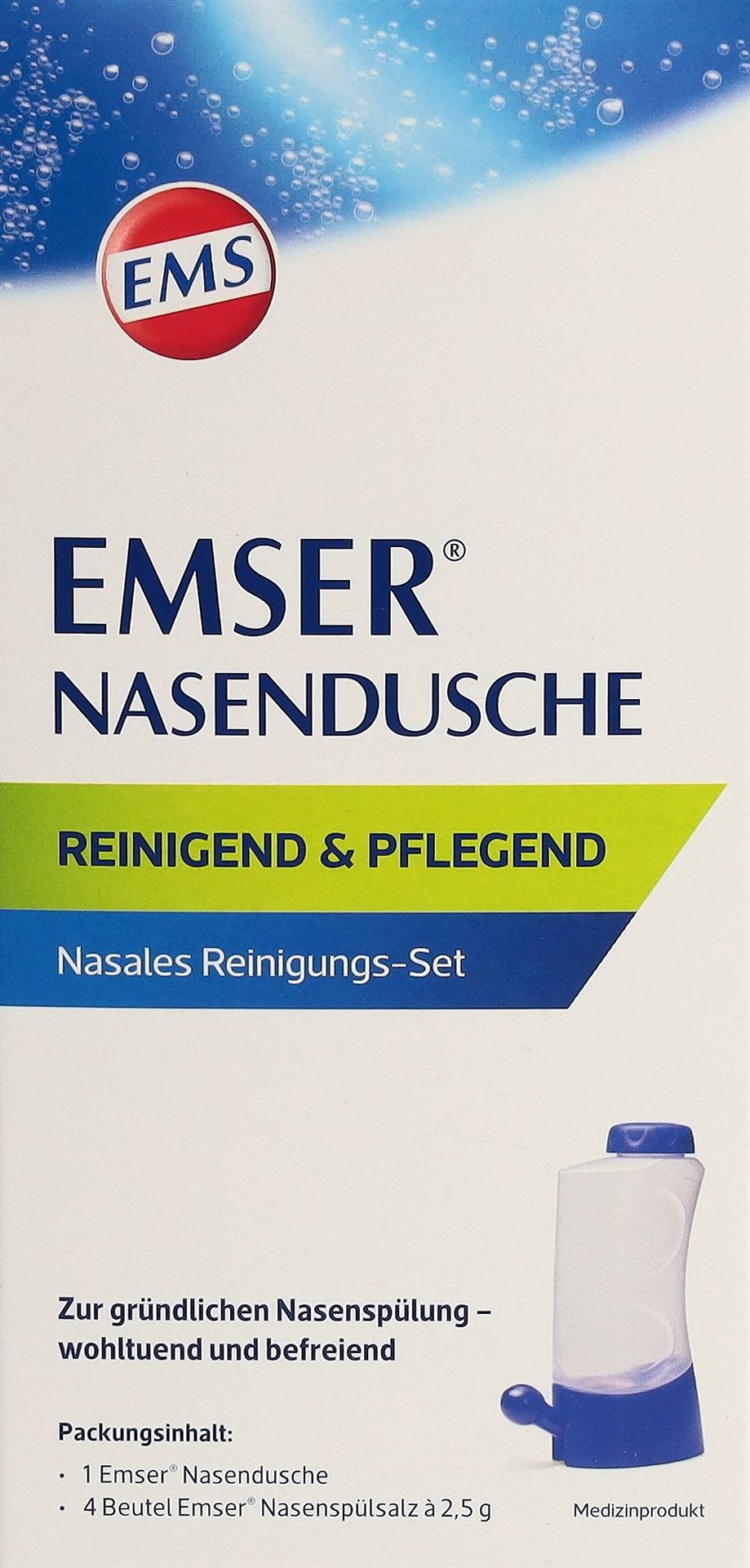 EMSER Nasendusche + 4 Btl Nasenspülsalz