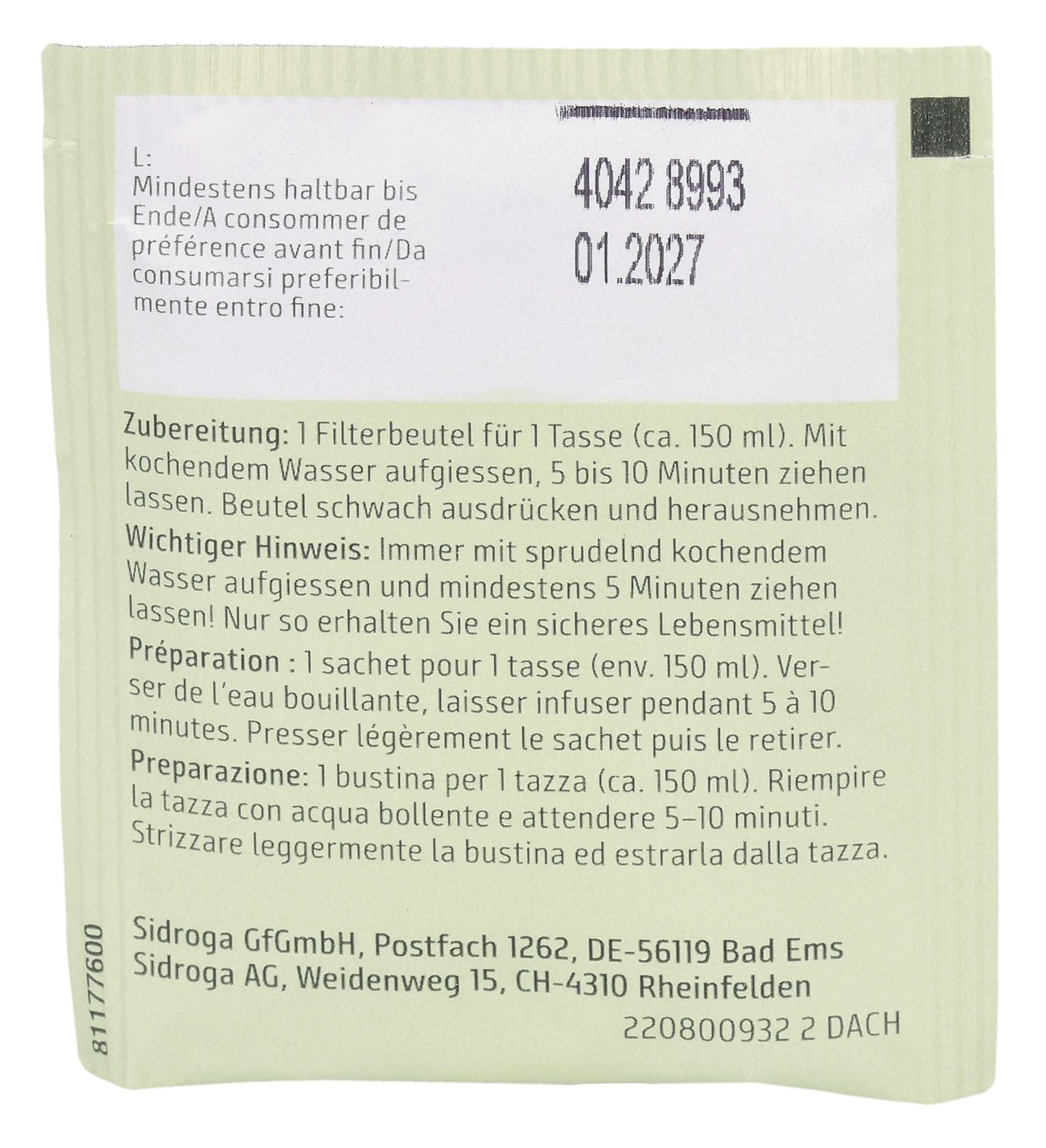 SIDROGA 7-Kräuter Btl 20 Stk – Bild 8